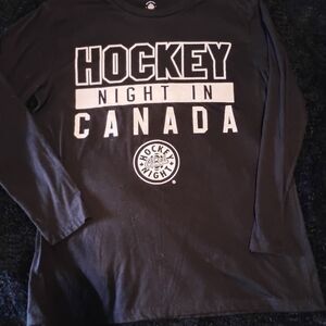 Black Long Sleeve Hockey Night in Canada Tee